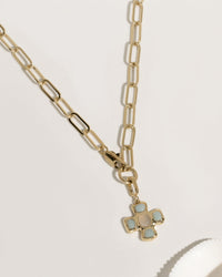 Chunky Cross Chain Necklace - Stone Edition
