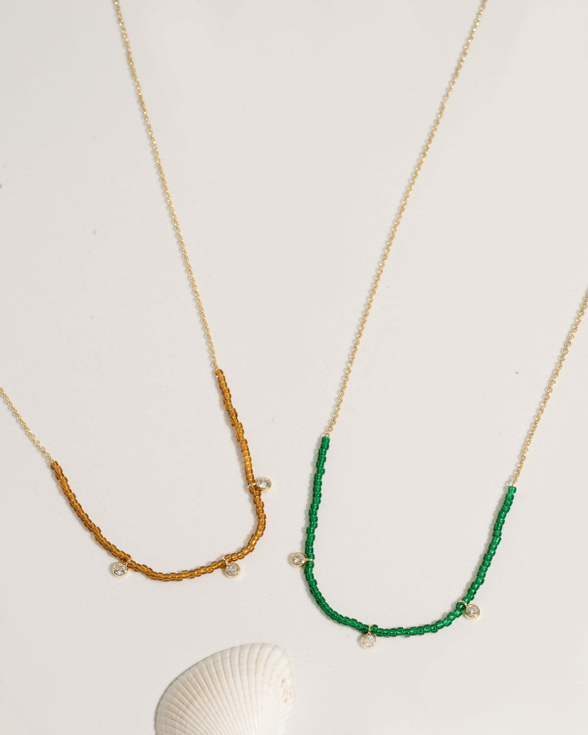 Beaded necklace with mixed crystal and gold bead accents