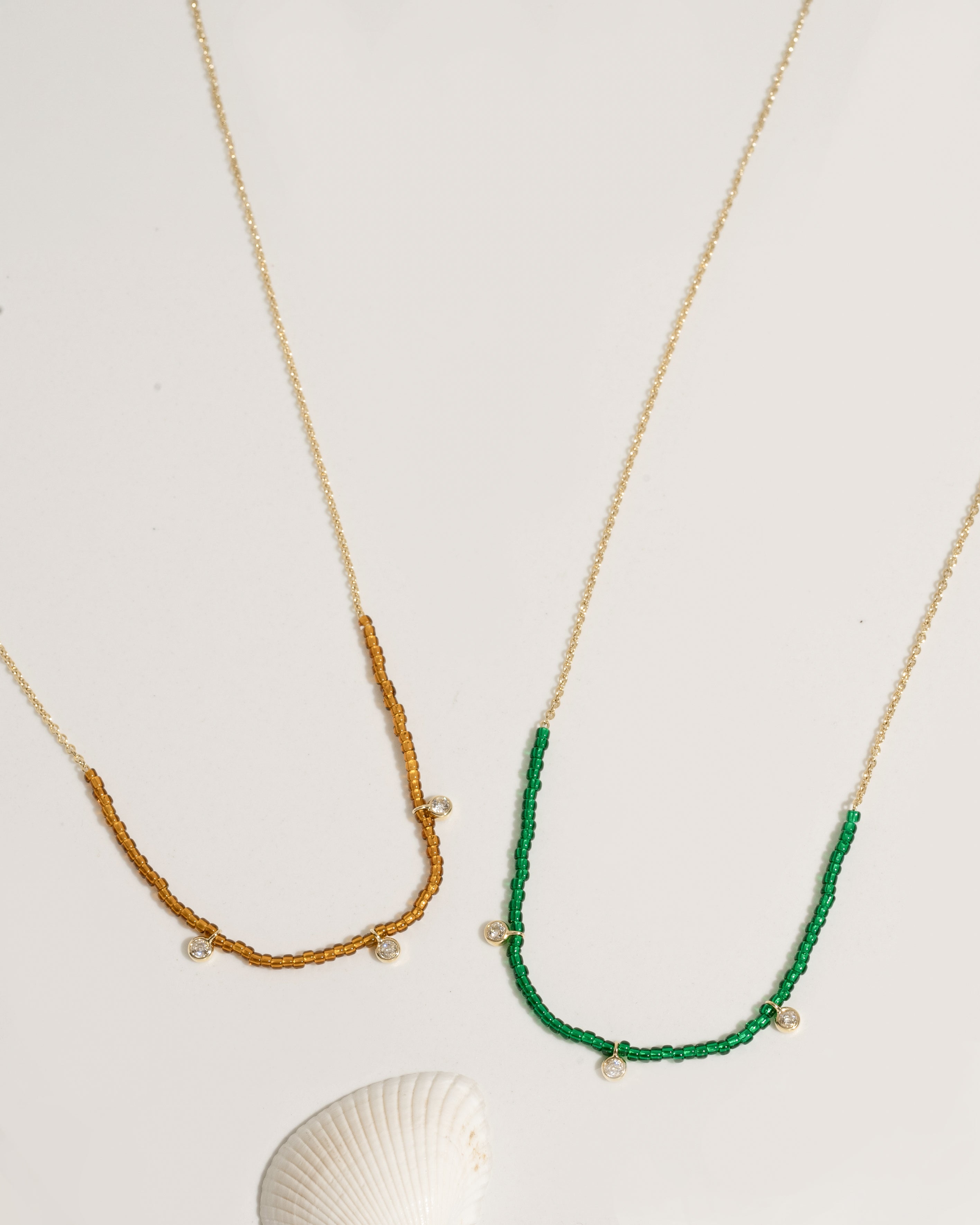 Beaded necklace with mixed crystal and gold bead accents