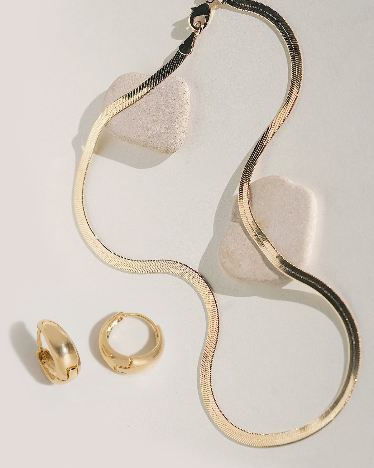 Snake Chain and Mini Huggies Set