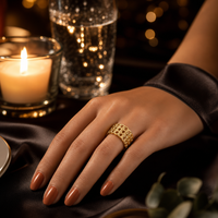 Bague Femme Acier Doré