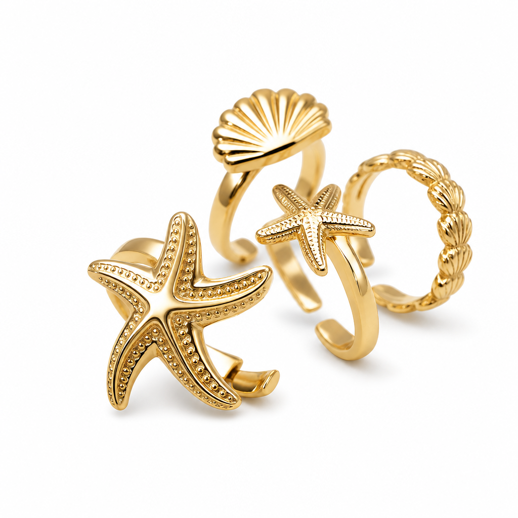 Rings étoiles de mer 4pcs