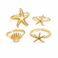 Rings étoiles de mer 4pcs