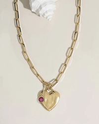 Chunky Heart Birthstone Necklace